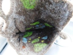 wool felt purse inside